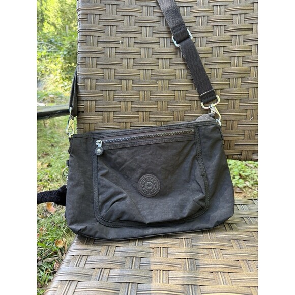 Kipling Eleva Convertible Crossbody Tote Bag Purse Black Spacious - Picture 3 of 10